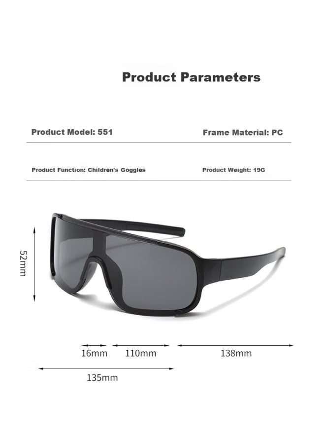 Boshide Children'S Cycling Sunglasses Mountain Climbing Eye Protection Outdoor Sports Windproof Black Frame Grey Lens (Children'S Style) - Image 5