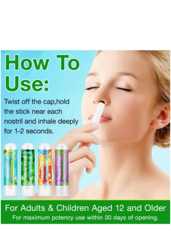 Elaimei 4 Pack Nasal Stick,Nasal Inhaler Stick,Nose Inhaler Stick,Nasal Stick Boost Energy Set,Nasal Stick Inhaler,Sinus & Congestion Relief, Daily Relaxation, Stress Relief, Pure Natural Ingredients  - Image 3