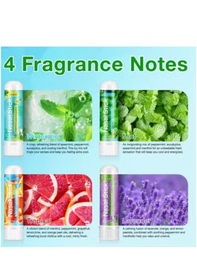 Elaimei 4 Pack Nasal Stick,Nasal Inhaler Stick,Nose Inhaler Stick,Nasal Stick Boost Energy Set,Nasal Stick Inhaler,Sinus & Congestion Relief, Daily Relaxation, Stress Relief, Pure Natural Ingredients  - Image 2