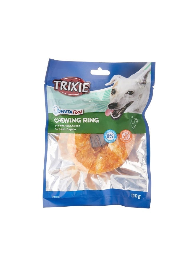 Trixie Denta Fun Chewing Ring Chicken Dog Treat - 110g