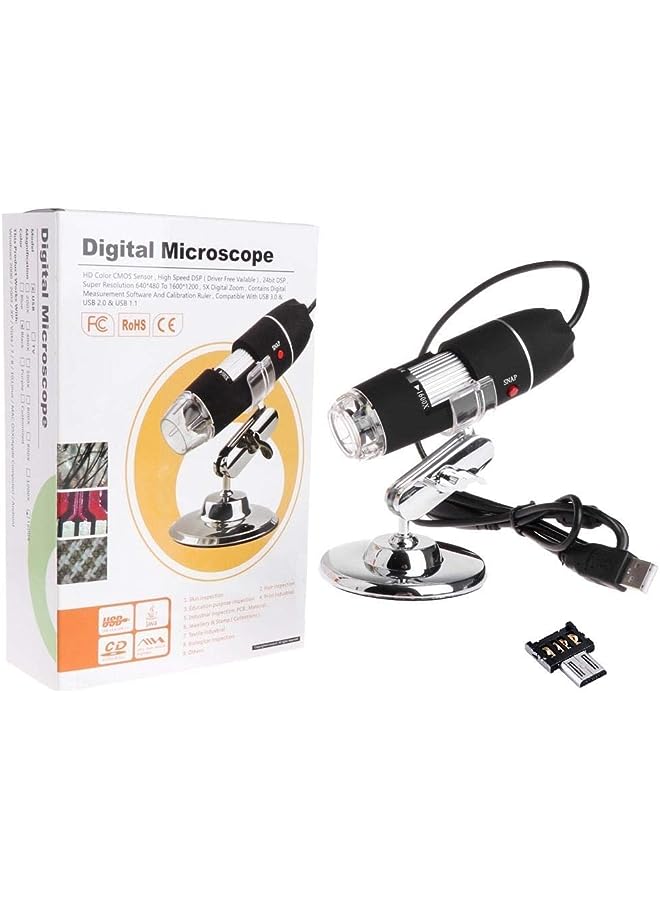 Zaboon 1600X Digital Microscope Usb 8 Led Endoscope Magnifier With Microusb Adapter  - Image 1