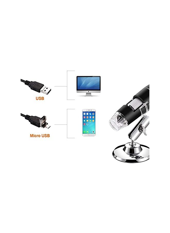 Zaboon 1600X Digital Microscope Usb 8 Led Endoscope Magnifier With Microusb Adapter  - Image 2