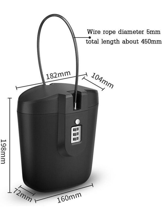 Portable Safe Bucket with Combination Lock, 2L Volume, ABS Material - Image 5