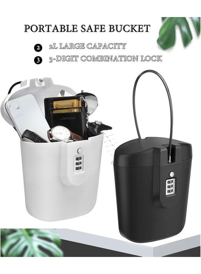Portable Safe Bucket with Combination Lock, 2L Volume, ABS Material - Image 2
