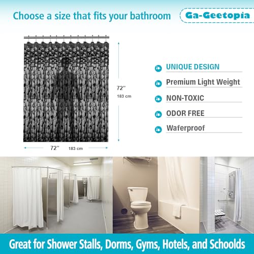 Ga-Geetopia EVA 3D Black Pearl Plastic Shower Curtain Liner - Premium Light Weight 72" x 72" Bathroom Shower Showroom Curtain Liner with Rustproof Metal Gromments and Weighted Magnet - Image 5