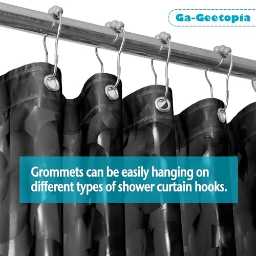 Ga-Geetopia EVA 3D Black Pearl Plastic Shower Curtain Liner - Premium Light Weight 72" x 72" Bathroom Shower Showroom Curtain Liner with Rustproof Metal Gromments and Weighted Magnet - Image 4