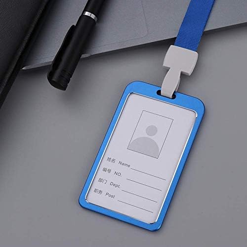 WHNOATOC Stylish Blue Steel id Card Holder Pack 1 for Women, Men & Students - Image 3
