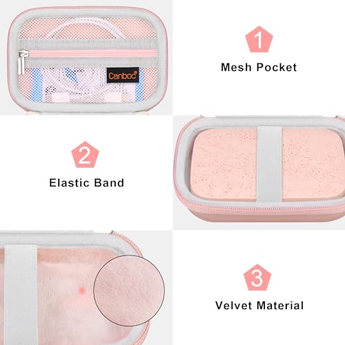 Canboc Carrying Case for HP Sprocket 2x3 Instant Smartphone Printer, Wireless Mobile Photo Printer, Zipper Mesh Bag fits Photo Paper Cable, Rose Gold - Image 5