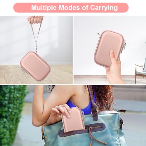 Canboc Carrying Case for HP Sprocket 2x3 Instant Smartphone Printer, Wireless Mobile Photo Printer, Zipper Mesh Bag fits Photo Paper Cable, Rose Gold - Image 3
