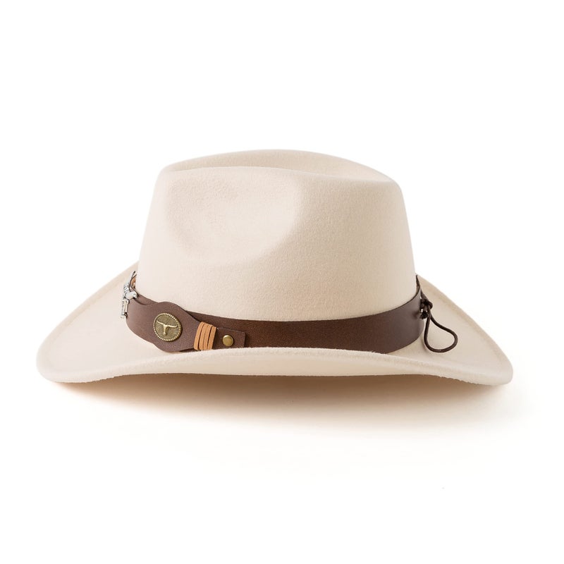 Gossifan Classic Womens Western Cowboy Cowgirl Hats with Wide Belt Light Sand - Image 3