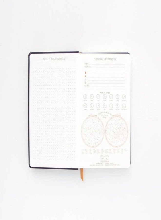 DesignWorks Ink Bound Notebook Journal - 5.125" x 8.25" Writing Journal with Gold Foil Cover, 256 Lined Pages - Aesthetic Notebook for Journaling & Work - Moon Phases - Image 2