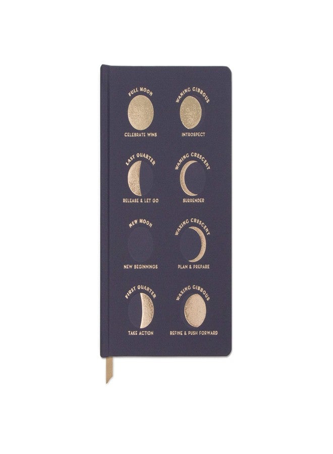 DesignWorks Ink Bound Notebook Journal - 5.125" x 8.25" Writing Journal with Gold Foil Cover, 256 Lined Pages - Aesthetic Notebook for Journaling & Work - Moon Phases - Image 1
