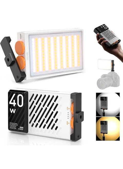 ZHIYUN FIVERAY M40 Video Light [Official], 40W Portable Camera Light, 14000 Lux, CRI/TLCI 96+ 2700-6200K, 320g LED Panel DSLR Photography Lighting, Lighting Setup for YouTube, TikTok