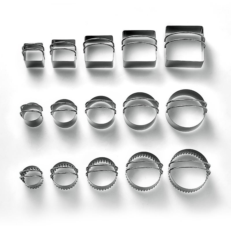 Stainless Steel Cookie Mold Five-Piece Set Cookie Cutter Dough Cutter Cookie Mousse Ring - Image 5