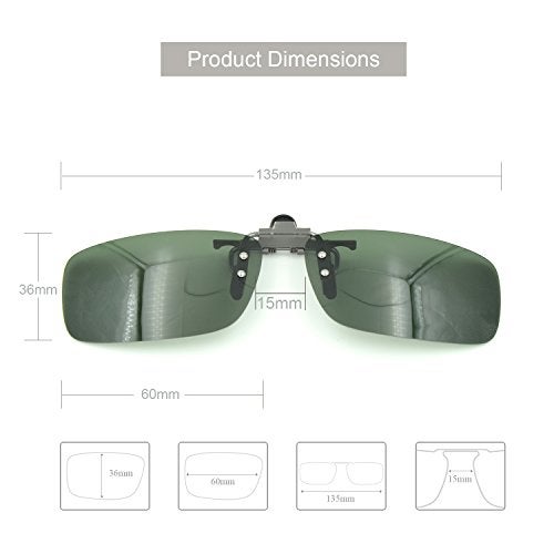 Besgoods Polarized Clip-On Flip Up Sunglasses Metal Clip Lenses Glasses for Cycling Sport Driving Fishing Outdoor - Image 3
