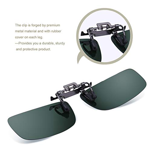 Besgoods Polarized Clip-On Flip Up Sunglasses Metal Clip Lenses Glasses for Cycling Sport Driving Fishing Outdoor - Image 2