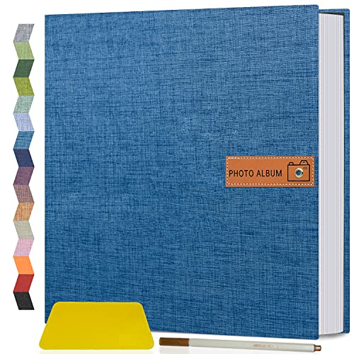 Popotop Large Photo Album Self Adhesive 4x6 5x7 8x10 Scrapbook Album DIY Picture BookGifts for MomFamily Baby and Weddingwith Metal Pen and Plastic Board