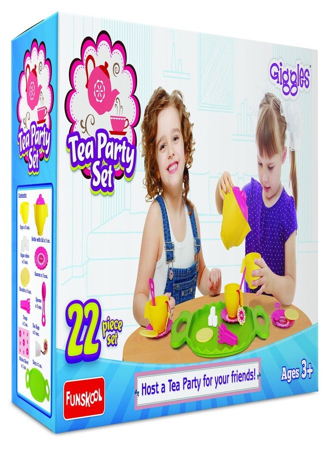 Giggles - Colourful Pretend and Role Play Tea Party Preschool Toys Set of 22 Pieces for Language and Social Skills (3 Years & Above, Multicolour) - Image 1