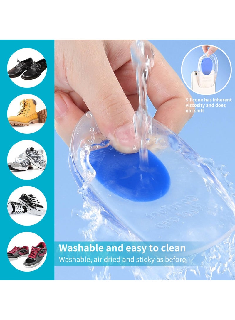SANMUGEED 2 Pairs Silicone Gel Heel Cups & Cushion Pads for Plantar Fasciitis, Bone Spurs, Heel & Achilles Pain Relief, Unisex  - Image 5