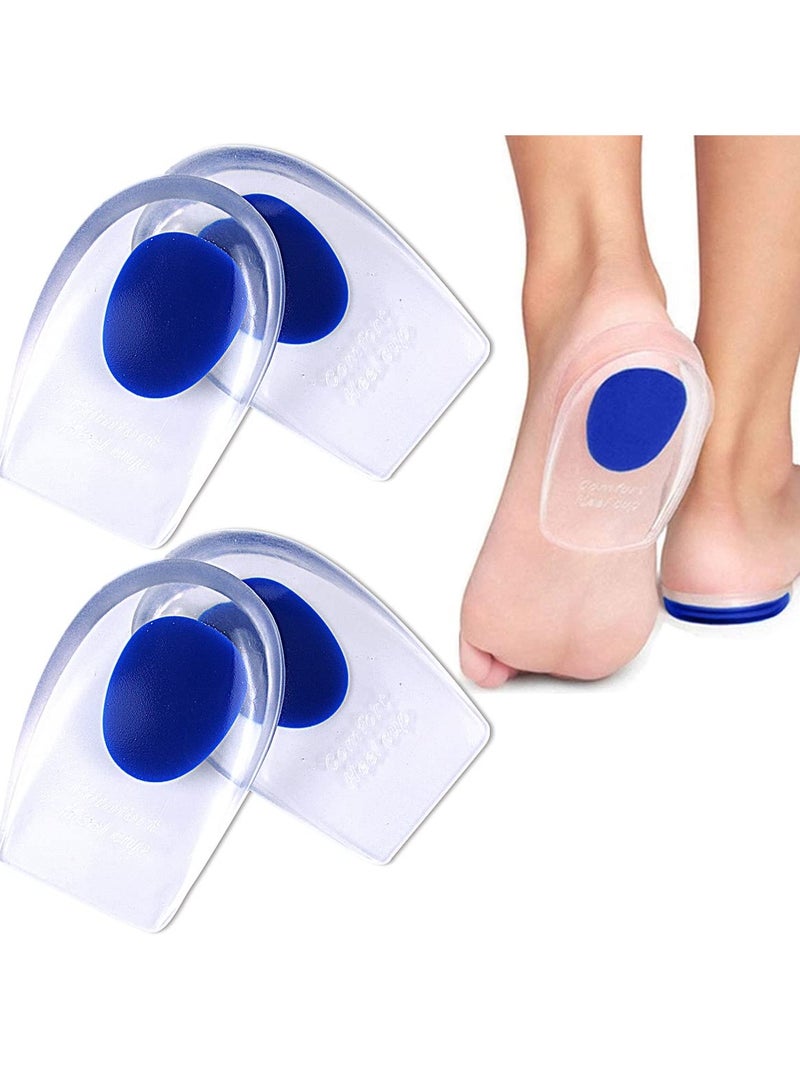 SANMUGEED 2 Pairs Silicone Gel Heel Cups & Cushion Pads for Plantar Fasciitis, Bone Spurs, Heel & Achilles Pain Relief, Unisex  - Image 1