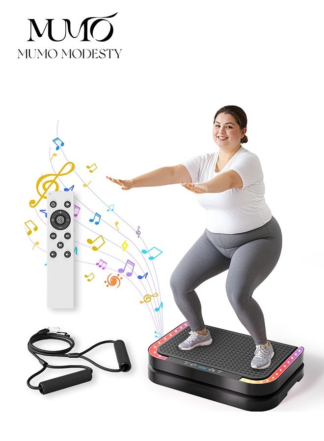MUMO Vibration Plate Machine for Lymphatic Flow & Muscle Recovery, Vibration Fitness Platform with Bluetooth & LED Modes, 440 Lb Capacity & 200 Levels for Home Use - Image 1