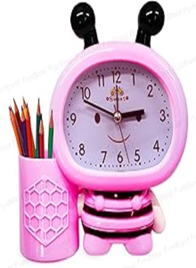 FunBlast Twin Bell Alarm Clock with Pen Holder for Kids Bedroom Unicorn Alarm Watch for Girls Loud Bell Alarm Table Clock for Heavy Sleepers (Pink)
