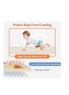 EMZJ 200 X 180 X 1 cm Baby Crawling Play Floormat Foam Non-Toxic Foldable Reversible Playing Mat - Different Designs  - Image 2