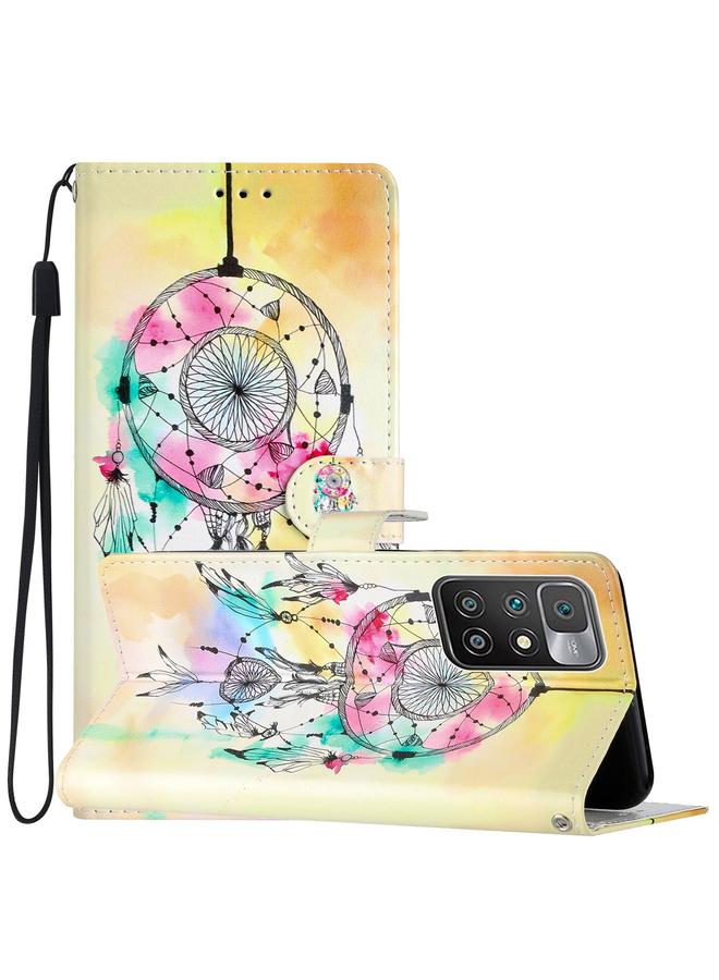 The Bros Case For Xiaomi Redmi 10 Colored Drawing Leather Phone Case