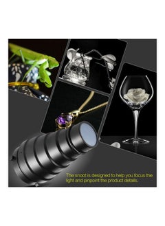 Generic 7-Piece Metal Conical Snoot With Honeycomb Grid Kit Black/Red/Yellow  - Image 4