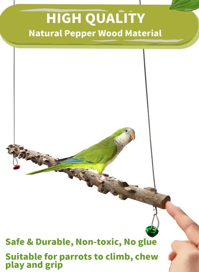 FlidRunest Bird Parrot Swing Toy, Natural Pepper Wood Bird Perch Stand, Hanging Bird Window Ceiling Swing Perch for Parrot Parakeet Conure Cockatiel Small Birds - Image 5