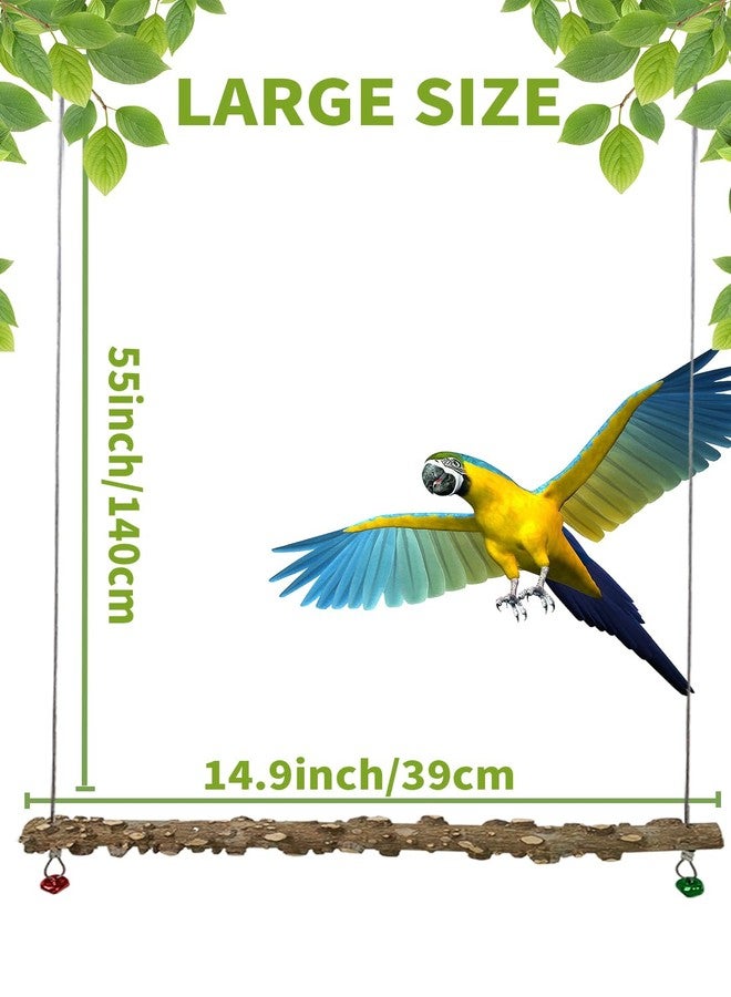 FlidRunest Bird Parrot Swing Toy, Natural Pepper Wood Bird Perch Stand, Hanging Bird Window Ceiling Swing Perch for Parrot Parakeet Conure Cockatiel Small Birds - Image 4