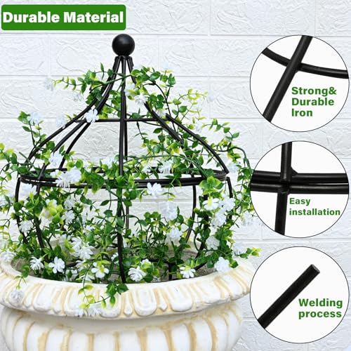 GOOOXIM 29-Inch Garden Trellis Obelisk - Durable Metal Support for Indoor & Outdoor Climbing Plants, Perfect for Vertical Gardening & Potted Plants, Stylish Design for Home and Garden - Image 2
