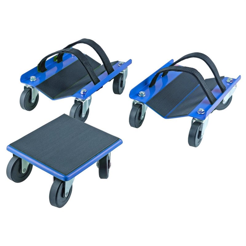 KASTFORCE Snowmobile Dollies FullRubberPadProtection Heavy Duty Dollies Carries up to 1500 lbs 682 kg VSlide with 25 Inch Swivel Casters 2 Pairs of Heavy Duty Straps KF2020