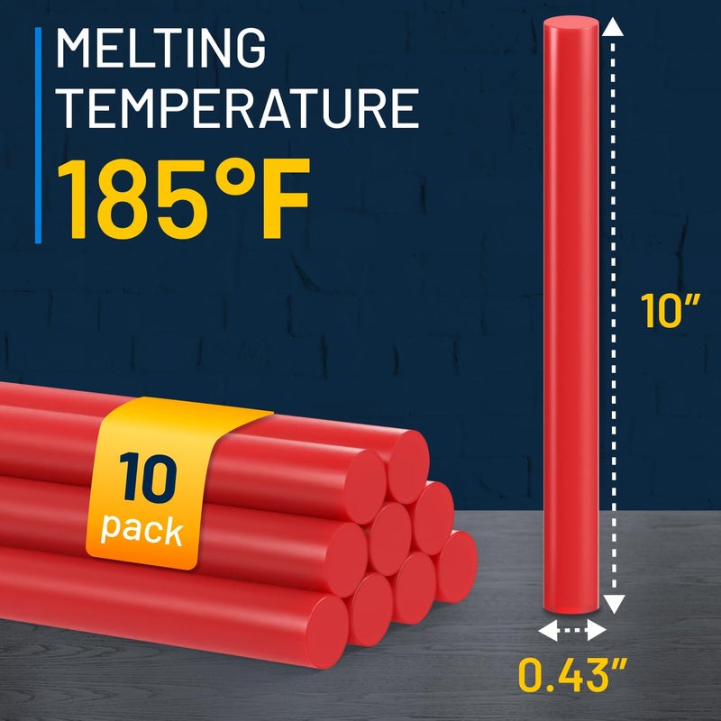 DentOut Monstrous Red Glue Sticks - 10 Pack for Paintless Dent Repair - Image 3