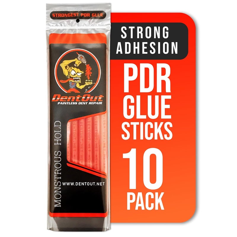 DentOut Monstrous Red Glue Sticks - 10 Pack for Paintless Dent Repair - Image 1
