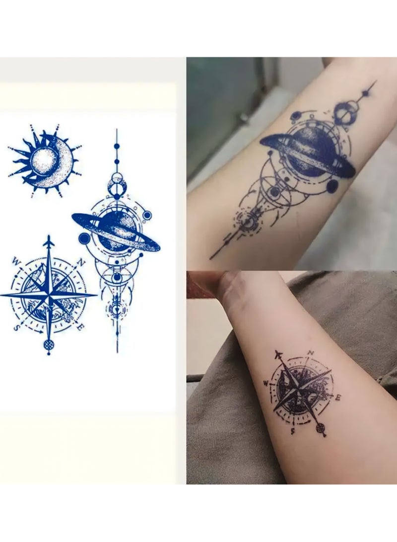 Generic 2 Week Tattoo Semi Permanent Tattoos Compass Sticker, Large Sheet Lasting 2 Weeks Tattoo for Women Girls and Men Realistic Temporary Tattoo Stickers - Image 1