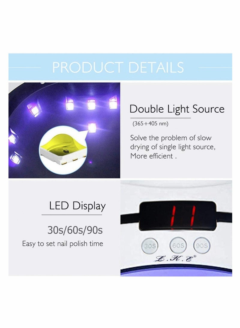 SYOSI UV LED Nail Lamp, Professional UV Light for Nails 36W with 3 Timers UV Lamp for Professional Gel UV Light for Nails Home Salon Nail Art Tools with Auto Sensor, LCD Display - Image 4