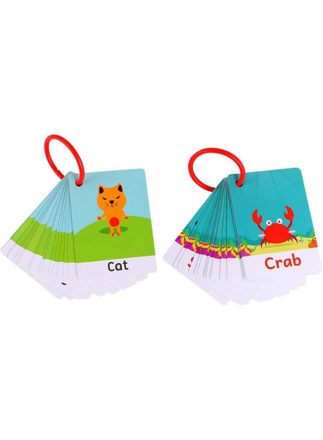 2 Sets Educational Flash Cards Pocket Card Preschool Teaching Cards for kids, Farm and Marine Animals Set - Image 1