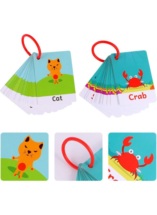 2 Sets Educational Flash Cards Pocket Card Preschool Teaching Cards for kids, Farm and Marine Animals Set - Image 2