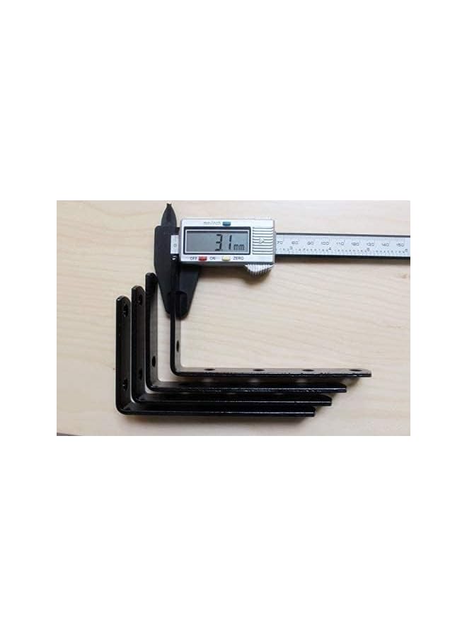 PROMASS promass Corner Brace 4 Pcs Shelf Bracket Heavy Duty Black Steel L Corner Brace, Decorative Joint Angle Bracket for Shelf Shelves Wall Hanging Bracket with Screws (125X75mm(5 InchX3 Inch)  - Image 4