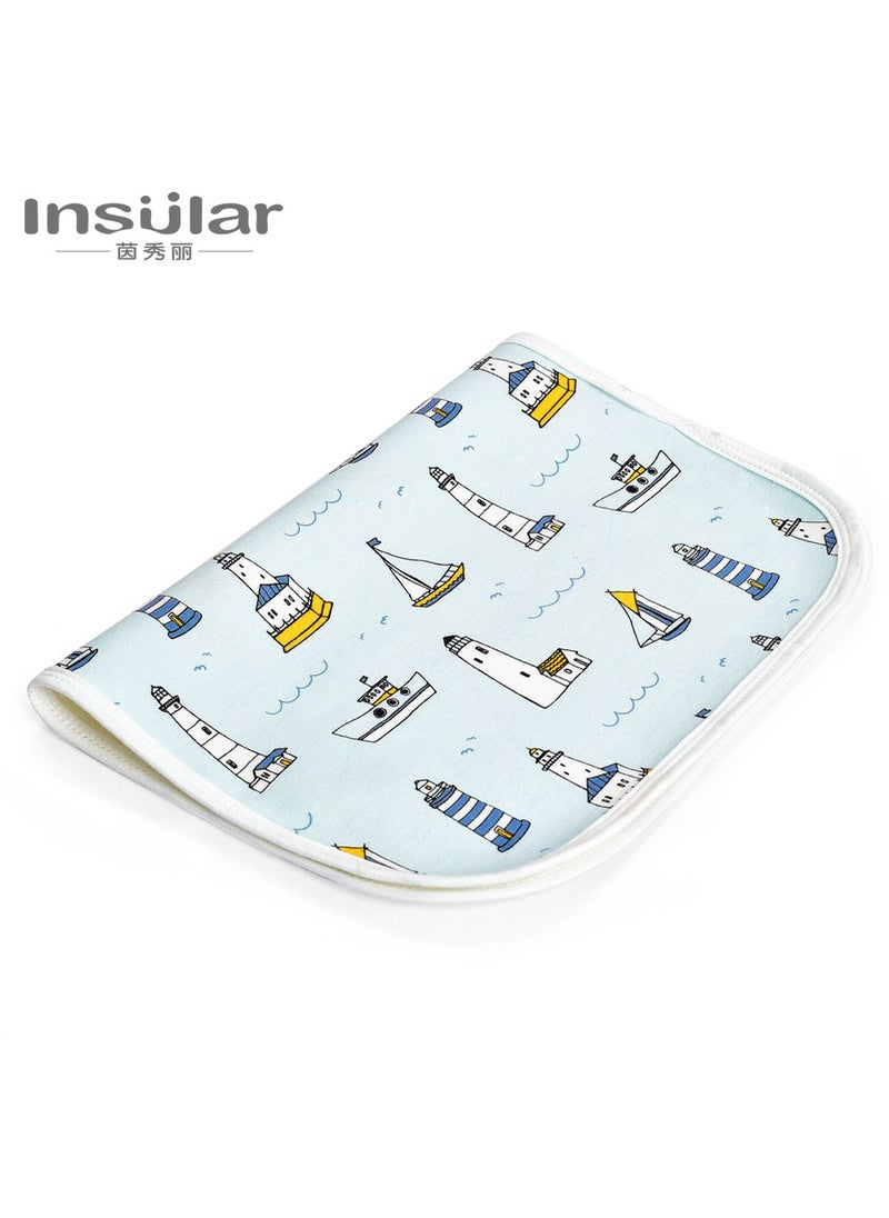 xozgdovg - 30×45cm Baby Waterproof Bed Pad with 100% Cotton Surface for Kids, Toddlers, Adults, Reusable and Washable Incontinence Underpads Mat for Pack n Play and Crib, Sailboat - Image 1