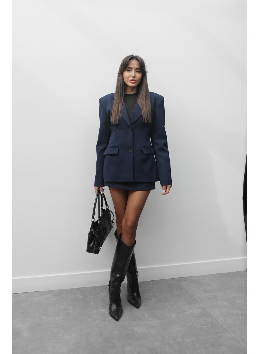 Havoş Navy Blue Vienna Jacket Skirt Set  - Image 4