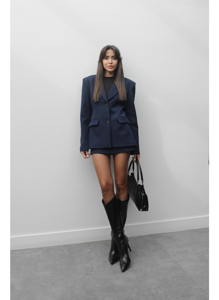Havoş Navy Blue Vienna Jacket Skirt Set  - Image 5