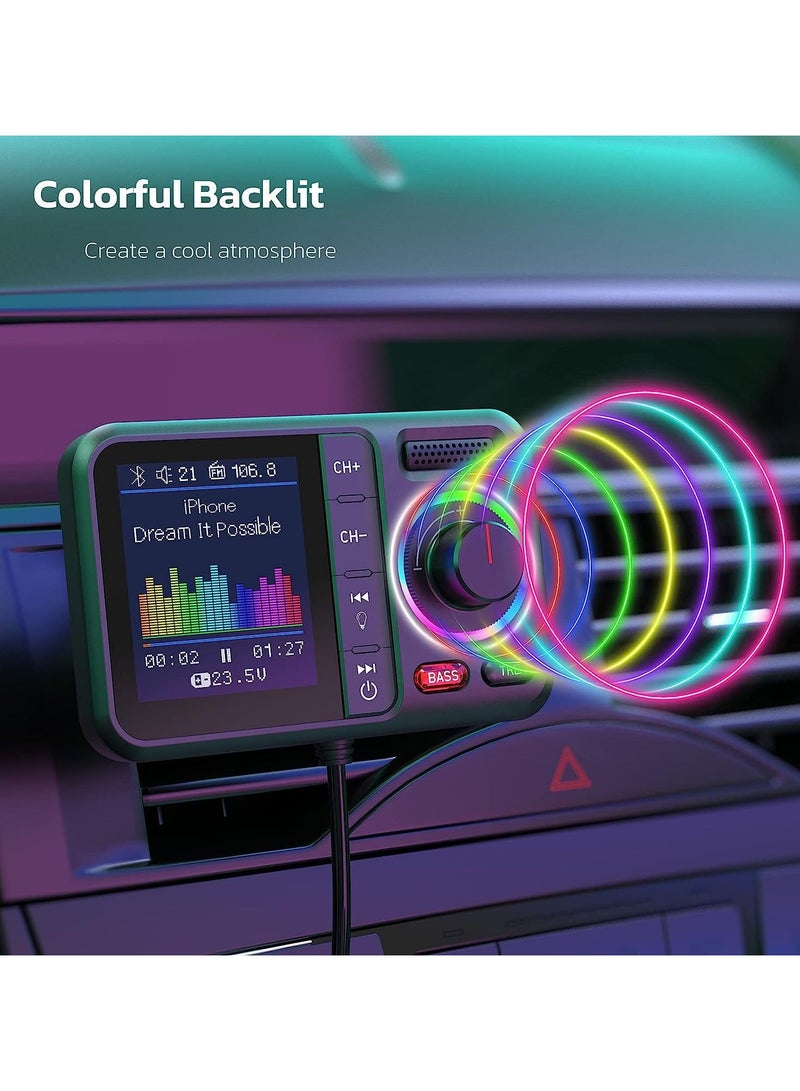 general Large Screen Car Bluetooth Player - FM Transmitter USB Charger TF Card U Disk Compatible Audio Adapter for Vehicle - Image 3