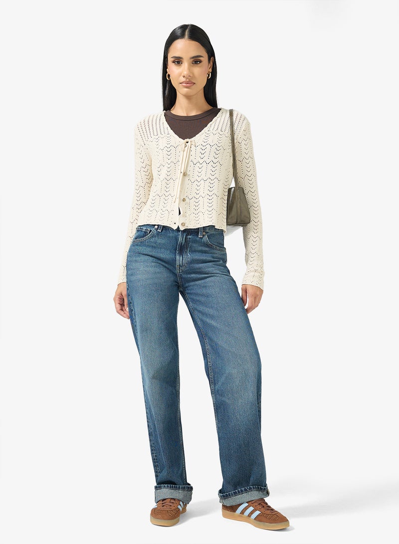 جينجر كارديجان محبوك بتفاصيل مفتوحة - Image 4