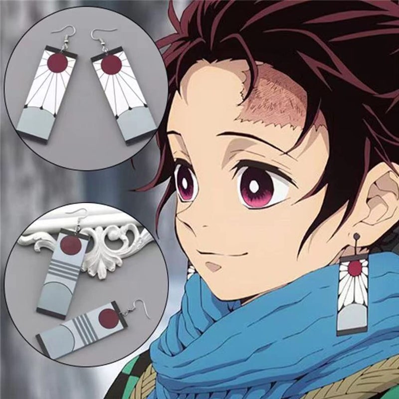 Bkinpid Tanjiro Earrings Hanafuda Tanjiro Cosplay Earrings Anime Jewelry Accessories - Image 3