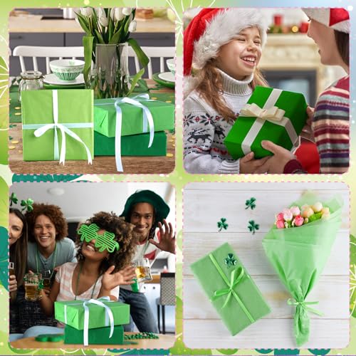 PLULON 60 Sheets Green Tissue Paper Bulk, Green Tissue Paper Sheets for Gift Bags for Saint Patrick's Day Gift Wrapping Birthday Wedding Holiday Flower - Image 4