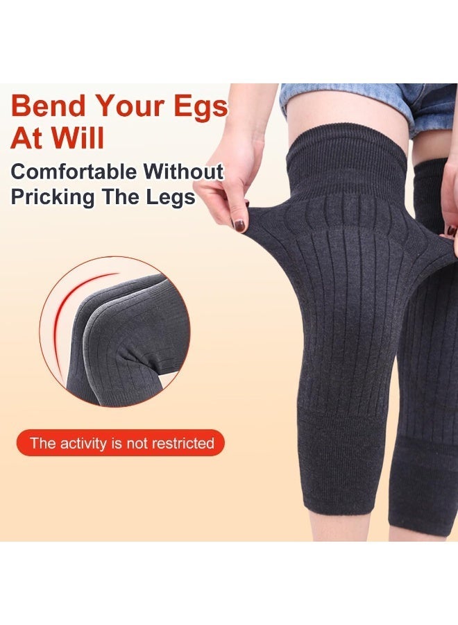 Jourvent Unisex Winter Warm Thicken Cashmere Wool Knee Brace Support Pads Leg Warmers Thin Knee Sleeves for Men and Women Sports and Daily Wear (Dark Grey) - Image 5