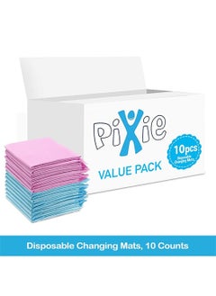 Pixie Pixie Disposable Changing Mats 10 Counts Soft Waterproof Mat Portable Leak Proof Changing Mat New Mom Leak Proof Under pad Mattress Table Protector Pad  - Image 2