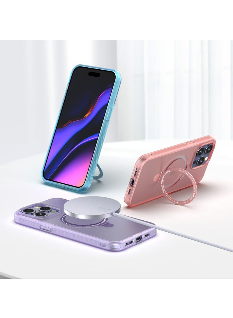 Excefore Magnetic Phone Case, 2023 Latest model Creative Mobile Phone Case with iPhone15 Pro max, Anti-fall Case, Anti-Fingerprint/Skid Cover, PC+TPU, Compatible with MagSafe, Pink  - Image 5